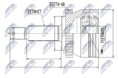 Шрус - (495002E250, 495002E500, 495002E550) NTY NPZ-HY-508