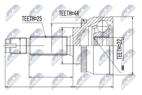 ШАРНИР РАВНЫХ УГЛОВЫХ СКОРОСТЕЙ - (4950025200) NTY NPZ-HY-539