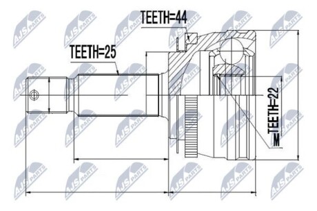 ШАРНИР РАВНЫХ УГЛОВЫХ СКОРОСТЕЙ - (4950025301, 4950025301SJ) NTY NPZ-HY-540