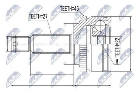 Шарнир равных угловых скоростей - (495012H010, 495002H010, 495012H011) NTY NPZ-KA-308