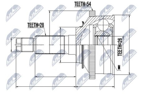 ШАРНИР РАВНЫХ УГЛОВЫХ СКОРОСТЕЙ - (0K55C22510A, 0K55T22510A) NTY NPZ-KA-310