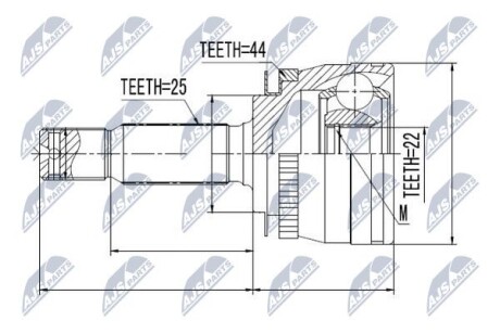 Шарнир равных угловых скоростей - (495002F010, 495012F010, 495912F010) NTY NPZ-KA-312