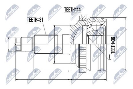 Шарнир равных угловых скоростей - (gp342550xc, gp342560xe, gp342550xb) NTY NPZ-MZ-053