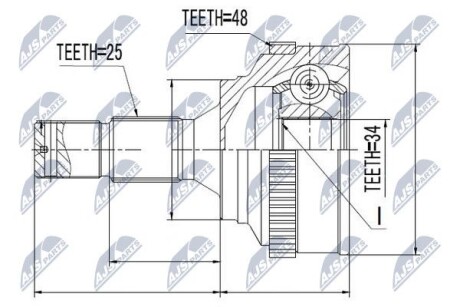 Шарнир равных угловых скоростей - (32724T, 32738G) NTY NPZ-PE-018