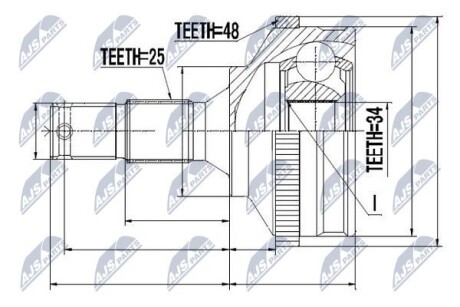 Шарнир равных угловых скоростей - (3272AH) NTY NPZ-PE-027