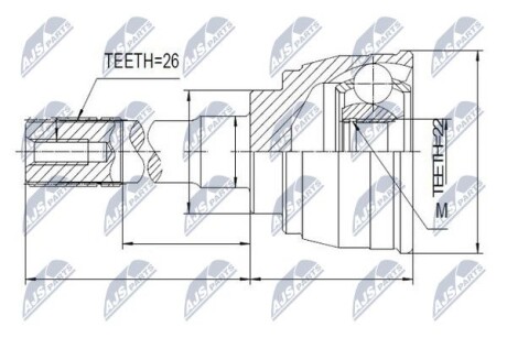 Шарнир равных угловых скоростей - (4410160A20, 4410260A10, 4413160A01) NTY NPZ-SU-006