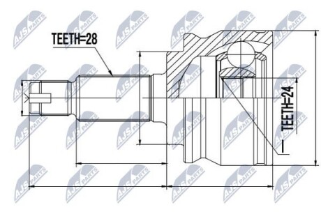 ШРУС наружн FR 2,4/2,0 rest 24 зуба SGV 08- - (4410165J00, 4410165J00000, 4410165J01) NTY NPZSU032