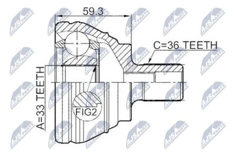 Шарнир равных угловых скоростей - (5M0498099X) NTY NPZ-VW-039