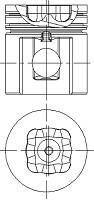 Поршень (діаметр 100мм, STD) FIATALLIS TL645H KALMAR DCD120-12, DCD160-9, DCD90-6 MASSEY FERGUSON 396, 399, 399 HILINE, 399 S, 3085, 401, 465, 4260, 4270, 4360, 5360, 5365, 660, 6160, 6170 - NURAL 8710170010