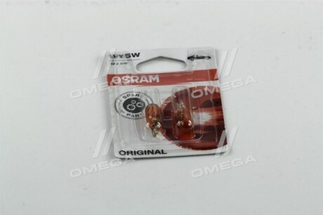 Лампа WY5W; WY5W 12V 5W W2,1X9,5D помаранчева 2шт - OSRAM 2827-02B