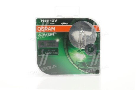 Лампа фарна H11 12V 55W PGJ19-2 ULTRA LIFE (компл.) - (63121382496, 9098113075, 7701049263) OSRAM 64211ULT-HCB-DUO (фото 1)