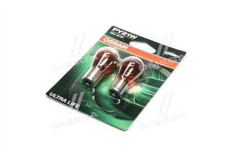 Лампа розжарювання PY21W 12V 21W BAU15s Ultra Life (компл.) - OSRAM 7507ULT-02B