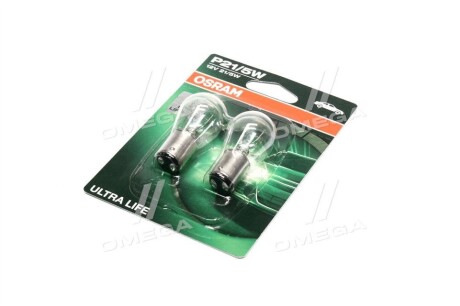 Лампа розжарювання P21/5W12V 21/5W BAY15d Ultra Life (Blister 2шт) - (9913221210) OSRAM 7528ULT-02B