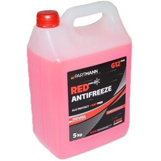 Антифриз-концентрат Antifreeze G12+ Concentrate -80°C червоний, 5л - PARTMANN PM040004 (фото 1)