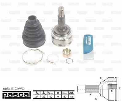 Шарнір привідного валу - PASCAL G10349PC