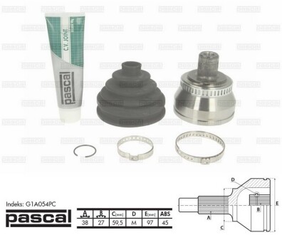 Фото 2 - ШРУС PASCAL G1A054PC
