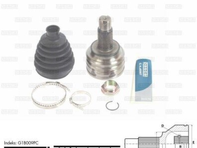Шарнирный комплект, приводной вал - (31603450563, 31603450565, 31607529201) PASCAL G1B009PC