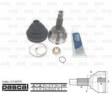 Шарнір привідного валу - PASCAL G1G007PC