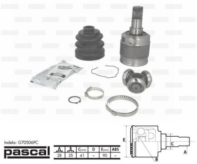Шарнирный комплект, приводной вал - (327918, 44310STXA11, 495052PA20) PASCAL G70506PC