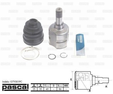 Шарнір привідного валу - PASCAL G7Y001PC