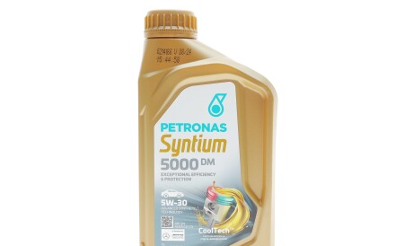 Олива 5W30 SYNTIUM 5000 DM (1L) (MB 229.51/MB 229.52/VW 505.00/505.01/LL-04) (заміна на 70957E18EU) - Petronas 70644E18EU