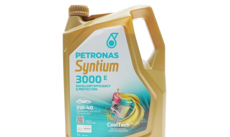 Олива 5W40 SYNTIUM 3000 E (5L) (MB 229.5/VW 502.00/505.00/LL-01/RN0700/RN0710) (API SP)(ACEA A3/B4) - Petronas 70731M12EU