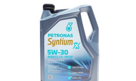 Олива 5W30 SYNTIUM X ACEA C2/C3 API SP (5L) (RN0700//RN0710/PSA B71 2290/RN17/M2C913-D/VW 505.00/505.01) - Petronas 70982M12EU