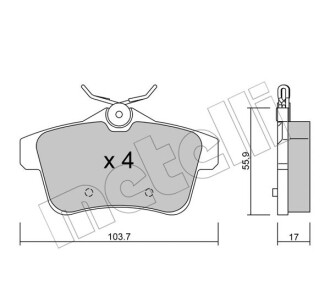 Гальмівні колодки METELLI 22-0855-0 - Peugeot/Citroen 220855