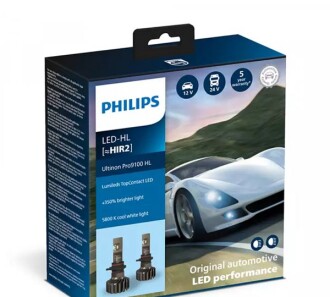 LED лампа HIR2 Ultinon Pro9100 +350% (2шт.) - PHILIPS 11012U91X2 (фото 1)