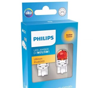 Led лампа led amber ultinon pro6000 12в w21/5w (2 шт.) - PHILIPS 11066AU60X2