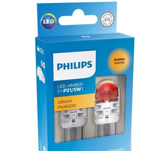 Led лампа led amber ultinon pro6000 12в p21/5w (2 шт.) - PHILIPS 11499AU60X2