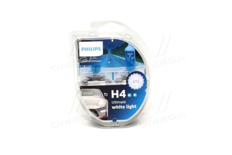 Автолампа H4 12V 60/55W P43t-38 Diamond Vision (2 шт. в блістері) - PHILIPS 12342DVS2