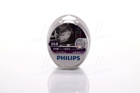 Автолампа VisionPlus H4 P43t-38 55 W 60 W прозрачная - (yy04500252548) PHILIPS 12342VPS2