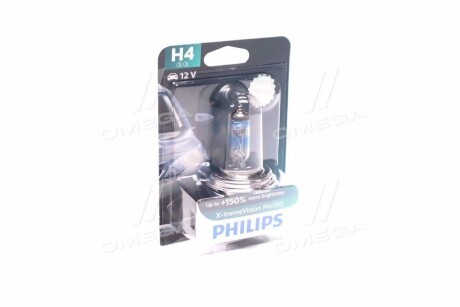 Автолампа H4 B1 12V 60/55W P43t-38 X-tremeVision Pro150 +150%(1 шт. в блістері) - PHILIPS 12342XVPB1