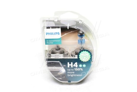 Автолампа H4 S2 12V 60/55W P43t-38 X-tremeVision Pro150 +150% (2 шт в блістері) - PHILIPS 12342XVPS2