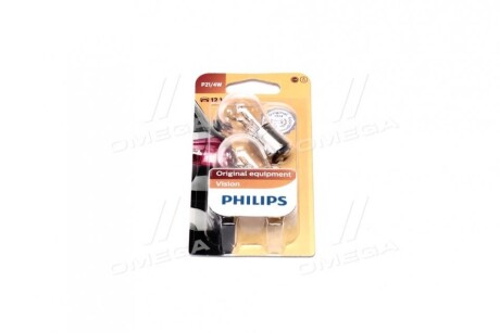 Автолампа P21/4W 12V 21/4W BAZ15d (2 шт. в блістері) - PHILIPS 12594B2