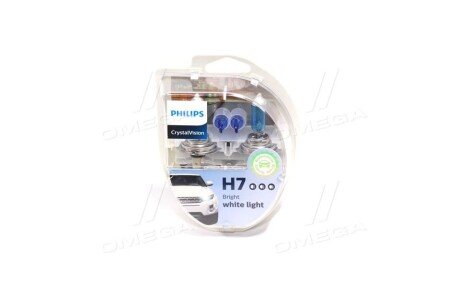 Лампа розжарювання H7 12V 55W PX26d Cristal Vision + 2x W5W 4300K - PHILIPS 12972CVS2