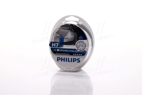 Автолампа DiamondVision H7 PX26d 55 W синяя - PHILIPS 12972DVS2