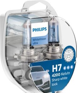 Автолампа WhiteVision Ultra H7 PX26d 55 W - (7701040849, N10320101) PHILIPS 12972WVUSM