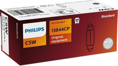 Автолампа Standard C5W SV8,5 5 W прозрачная - (558925, 10863190, 81259017040) PHILIPS 13844CP