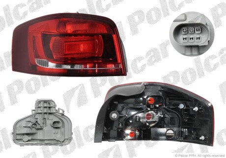 Фонарь задний - (8P3945096B) Polcar 1332883U