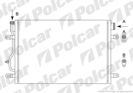 Радиаторы кондиционера - (8E0260403A) Polcar 1334K8C1