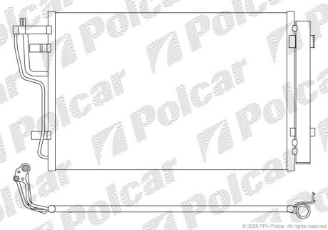 Радиаторы кондиционера - (976061H000, VP6CTH19C600AD) Polcar 4114K8C1