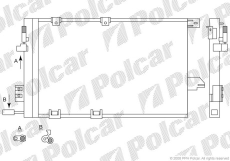 Радиаторы кондиционера - (1618150, 1850055, 59365) Polcar 5508K8C1