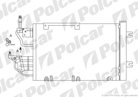 Радиаторы кондиционера - (13171592, 1850111, 93182213) Polcar 5509K8C5 (фото 1)