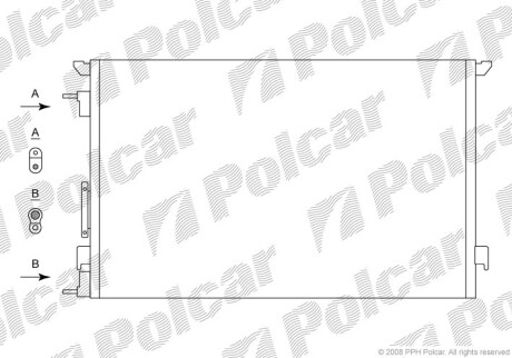 Радиаторы кондиционера - (71740527, 1850076, 1850079) Polcar 5518K8C1