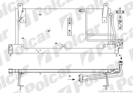 Радиаторы кондиционера - (13250604, 13250609, 13262843) Polcar 5555K8C1