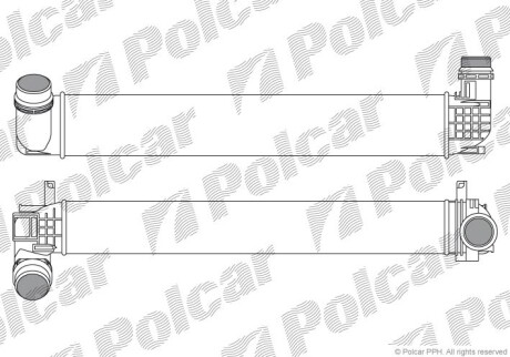 Chodnica powietrza (intercooler) /q/ - (144960022R, 144960734R, 144968116R) Polcar 6014J81X