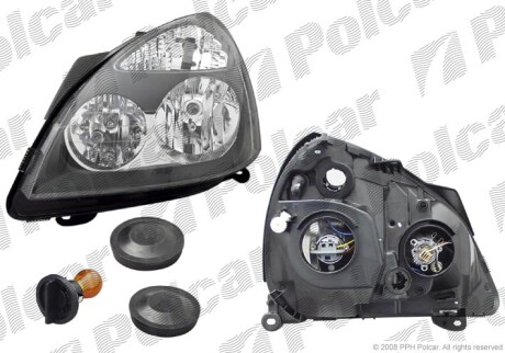 Передняя фара R CLIO 01-03 RH H1+H7 TYC - (260108120R, 7701054063, 7701057660) Polcar 6016100E