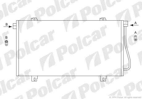 Радиаторы кондиционера - (2765000QAF, 4401424, 7701052120) Polcar 6041K8C4 (фото 1)